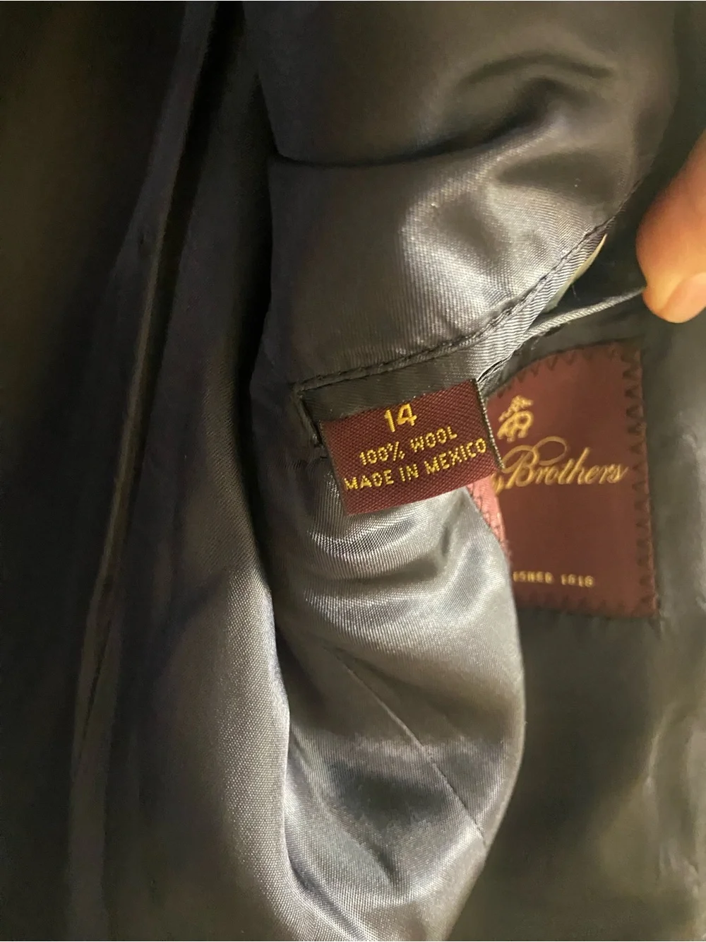 Brooks Brothers Loro Piana Navy Blazer with Gold Buttons Boys 14